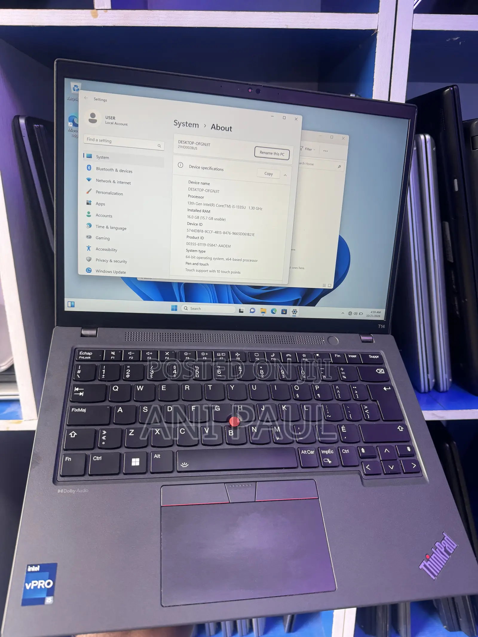 Laptop Lenovo ThinkPad T14 G4 16GB Intel Core i5 SSD 512GB