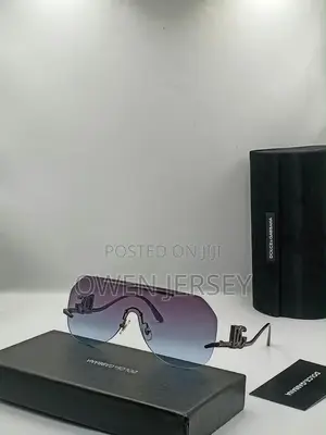 Dolce & Gabbana Luxury Gold Rimless Shield Sunglasses.