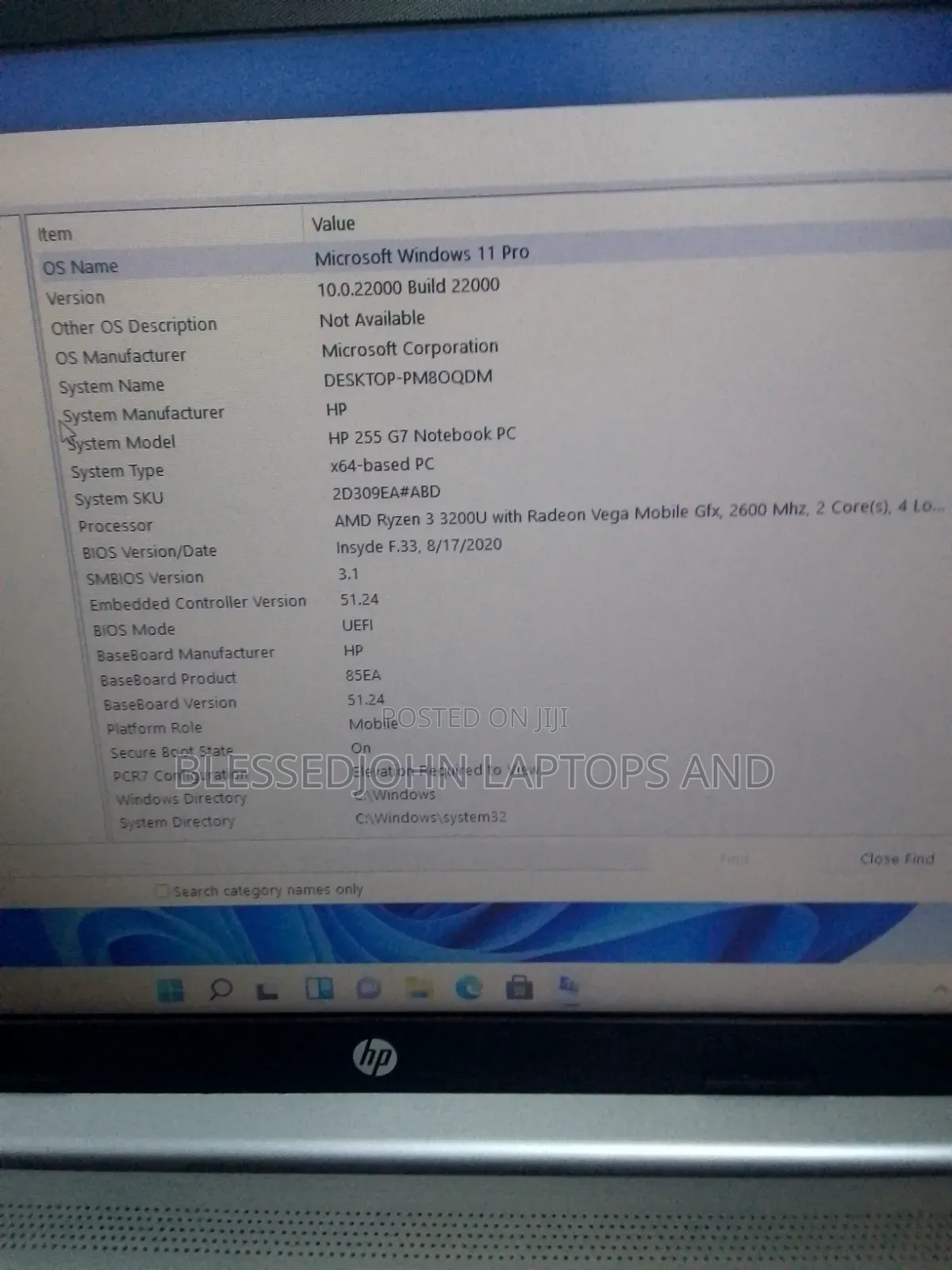 Laptop HP 8GB AMD Ryzen 3 HDD 500GB