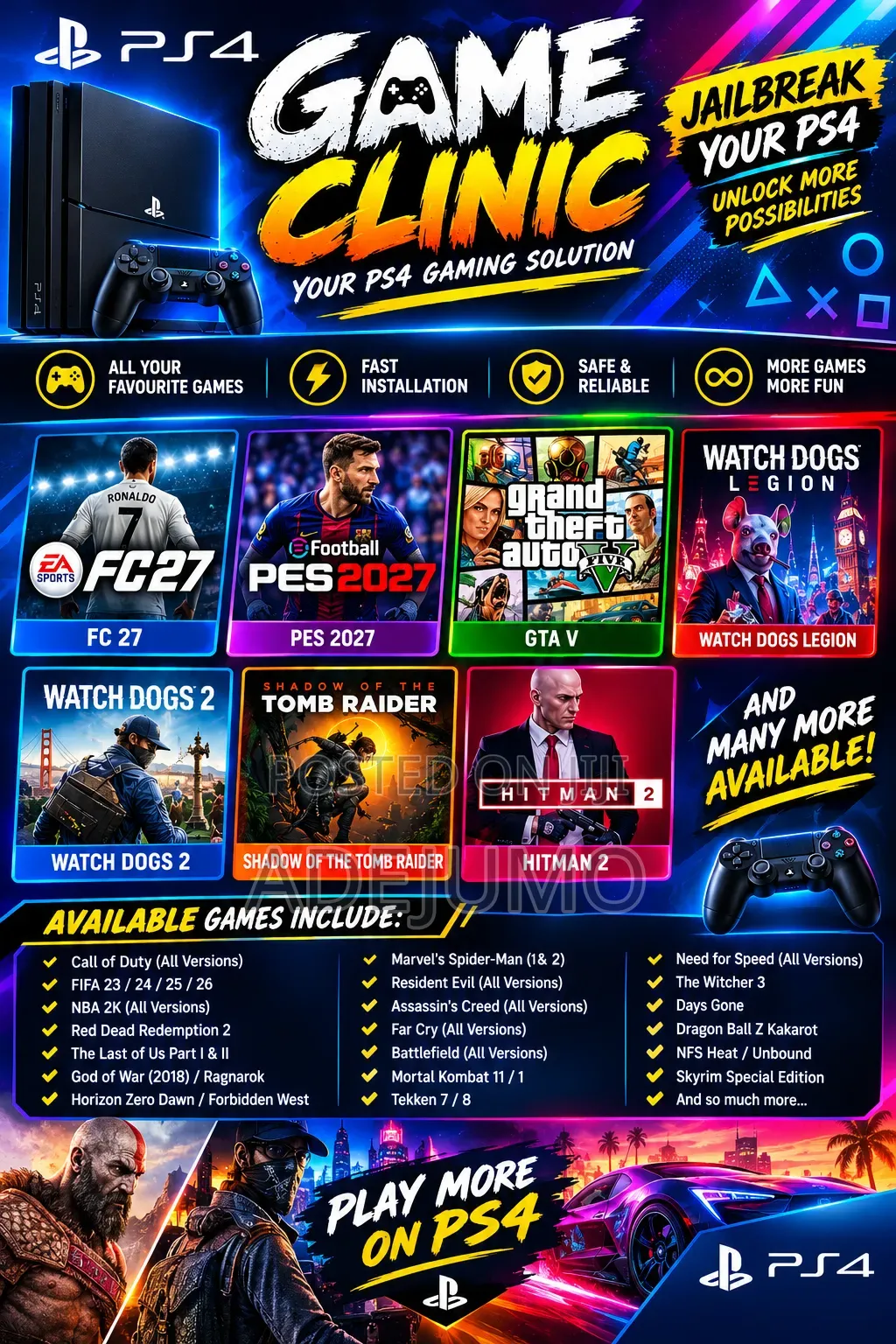 PS4 GAMES Installation for Sale
