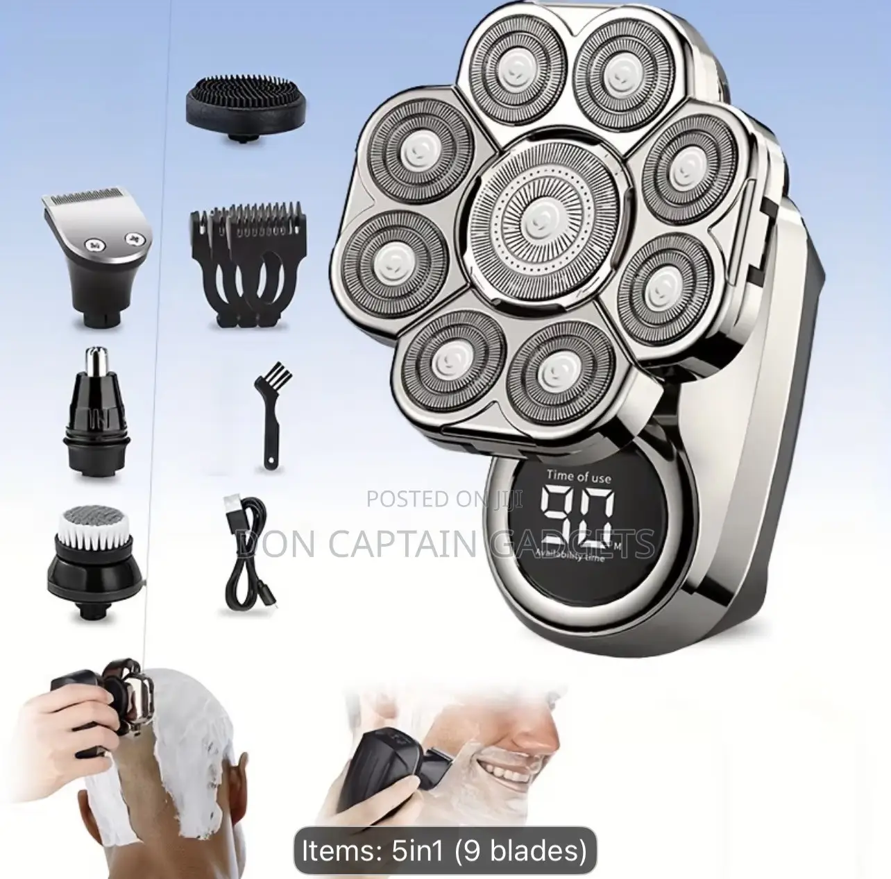 9D Multi-Function Ultimate Shaver Electric Shaver for Men Wit Wet/Dry