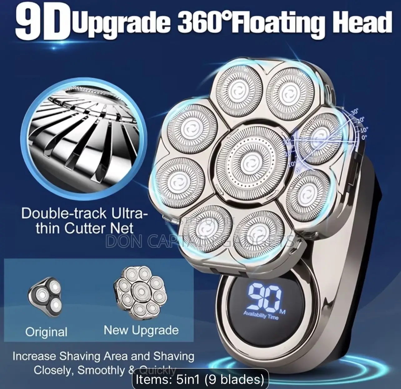 9D Multi-Function Ultimate Shaver Electric Shaver for Men Wit Wet/Dry