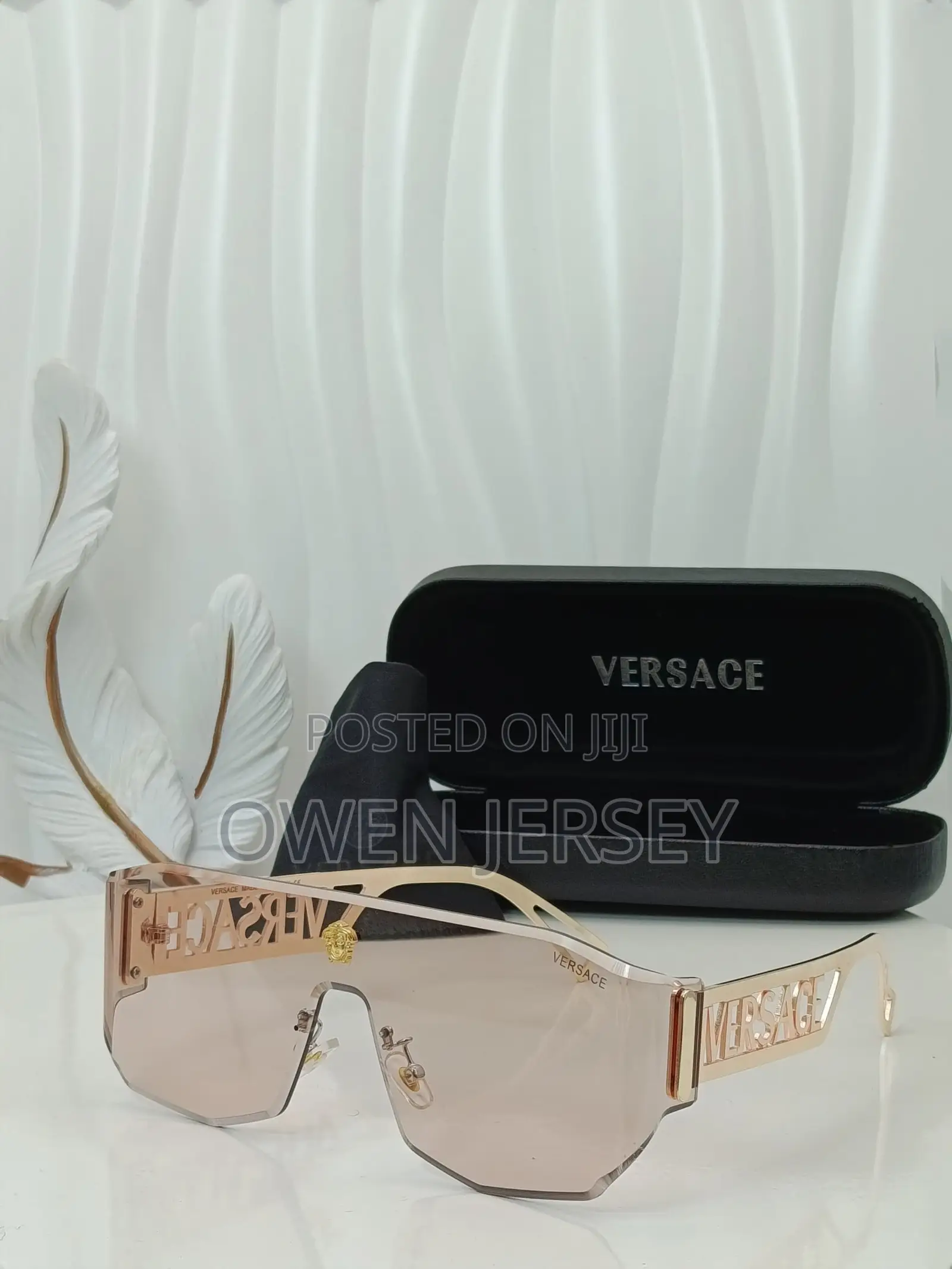 Versace Shield Designer Sunglasses – Grey Lens.