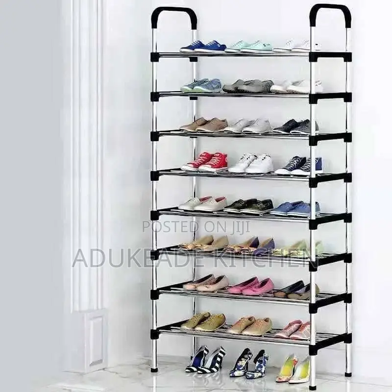 8 Layers Stainless Shoe Rack + Steel Pipes