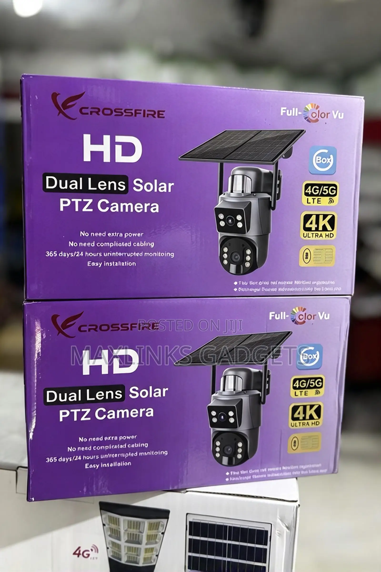 Crossfire Dual Lens Solar PTZ Camera 6mp- Ubox App