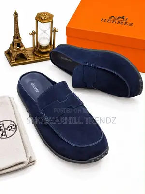 Hermes Quality Suede and Leather Mule Shoes