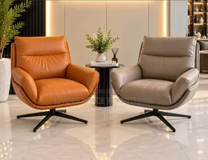 Modern Swivel Accent Leather Chair
