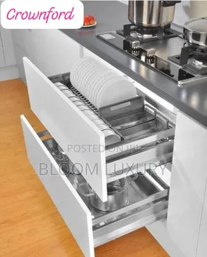 2 Tier Pull Out Dish Rack (Kitchen Cabinet Organizer)