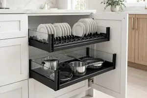 2 Tier Pull Out Dish Rack (Kitchen Cabinet Organizer)