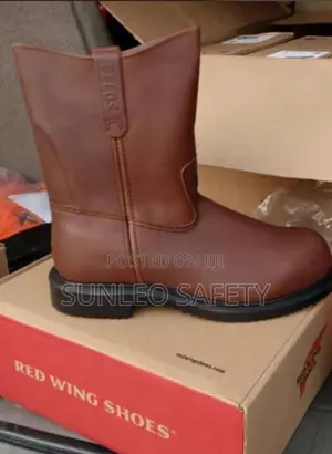 Red Wings Long Leather Safety Boots | Industrial Work Footwear