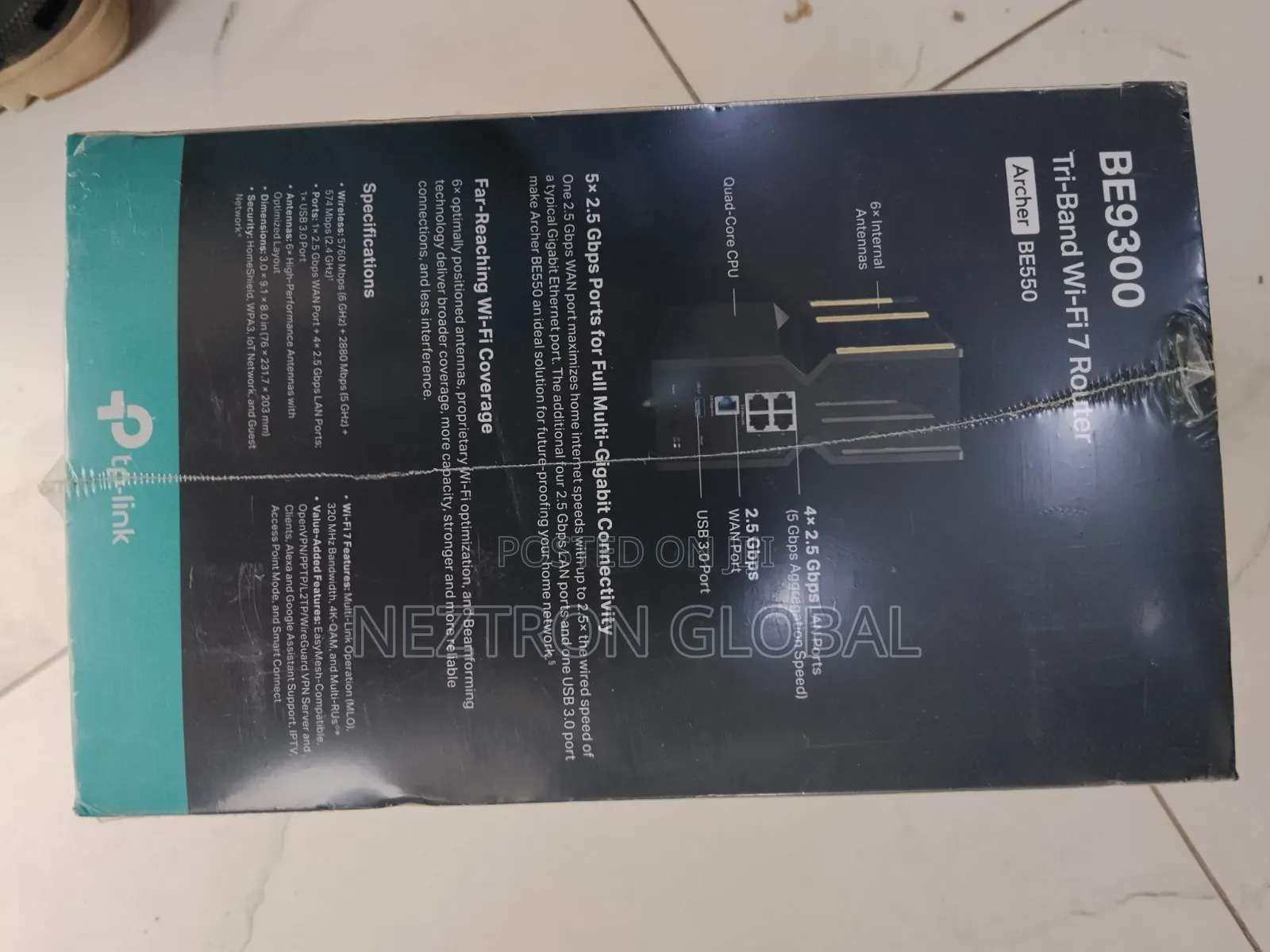 TP-Link Be9300.wifi 7 Router (Archer 550)