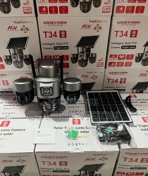 T34 V380 4G Triple Lens PTZ Solar Camera All Rotating