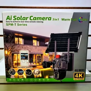 Solar-Powered Auto_tracking Complete 3 Lens CCTV Camera Ultra HD 4k