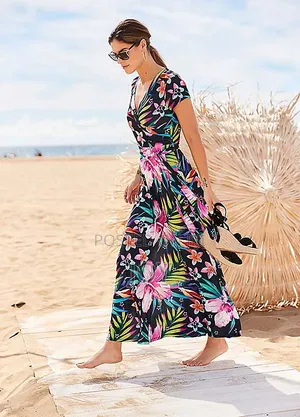 Floral Print v-Neck Maxi Dress