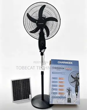 18 Inches Quality Solar Standing Fan With Solar Panel and LED Bulb
