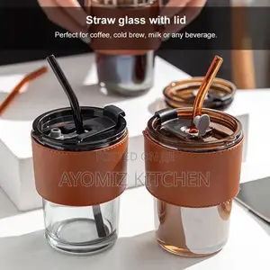 Sub Glass Cup With Straw