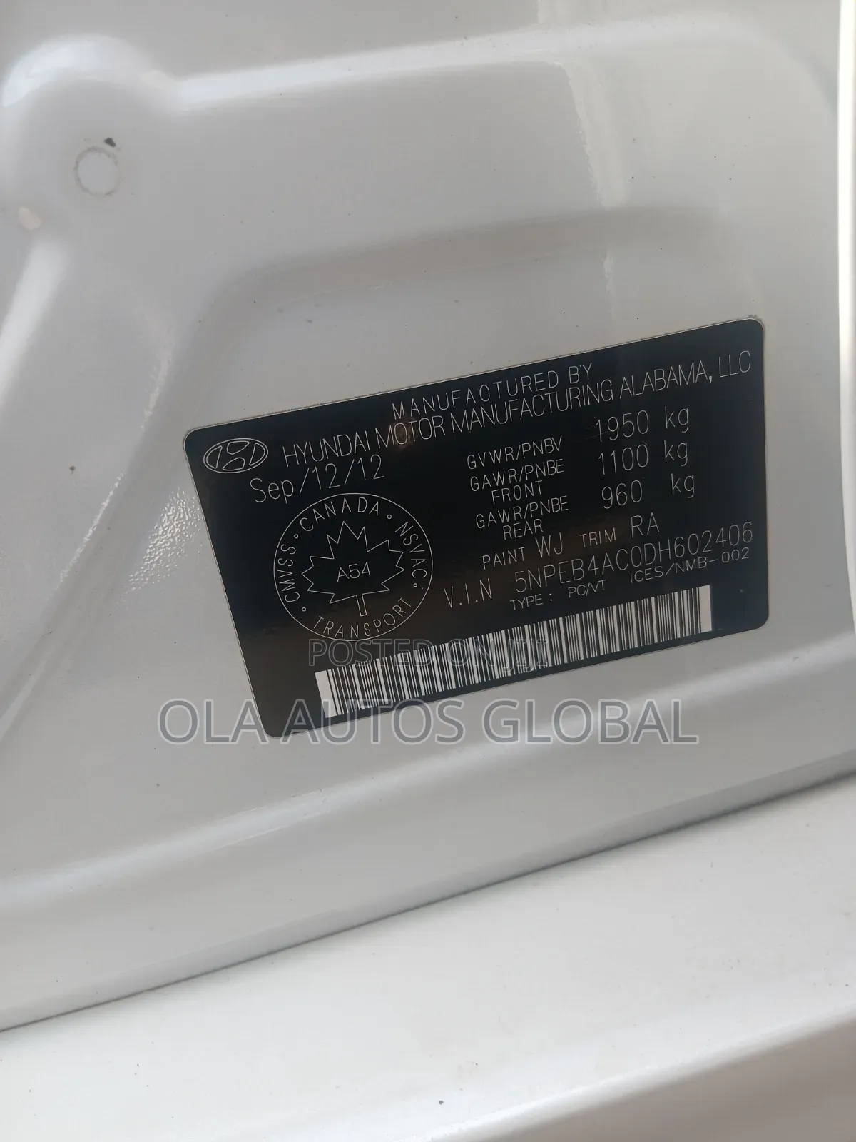 Hyundai Sonata 2013 White