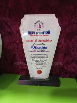 Wooden, Acrylic, Crystal Award Plaque