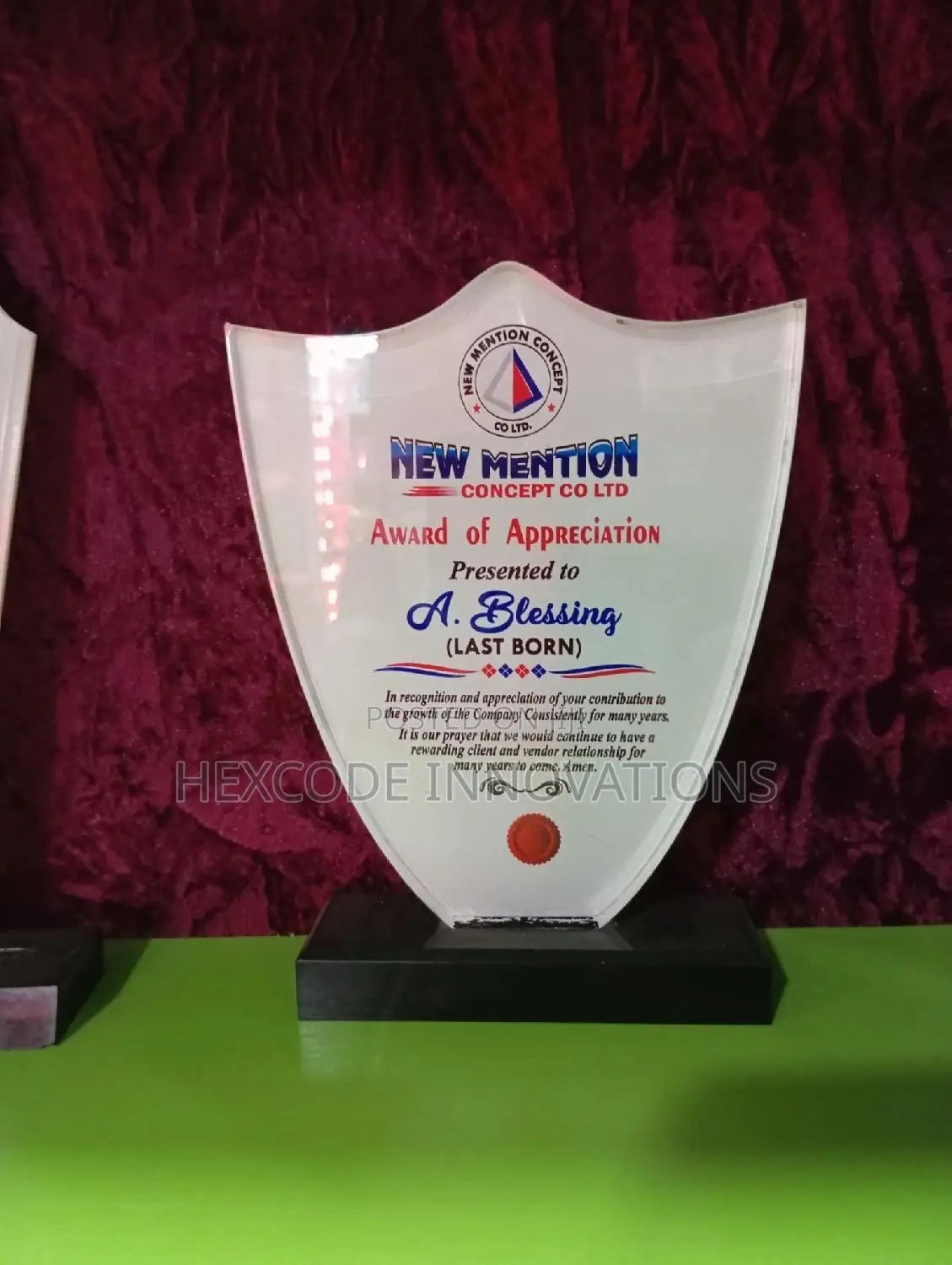 Wooden, Acrylic, Crystal Award Plaque