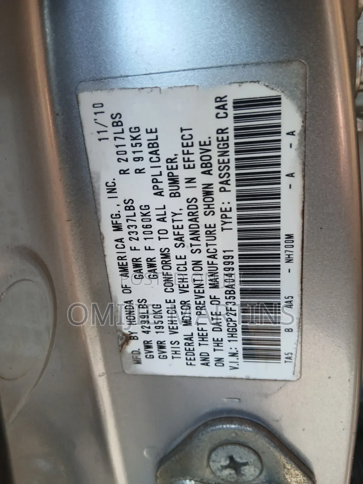 Honda Accord 2012 Silver