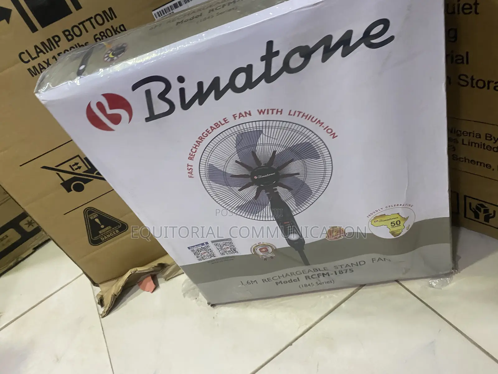 Binatone RCFM-1875 Stand Fan With Rechargeable Convenience