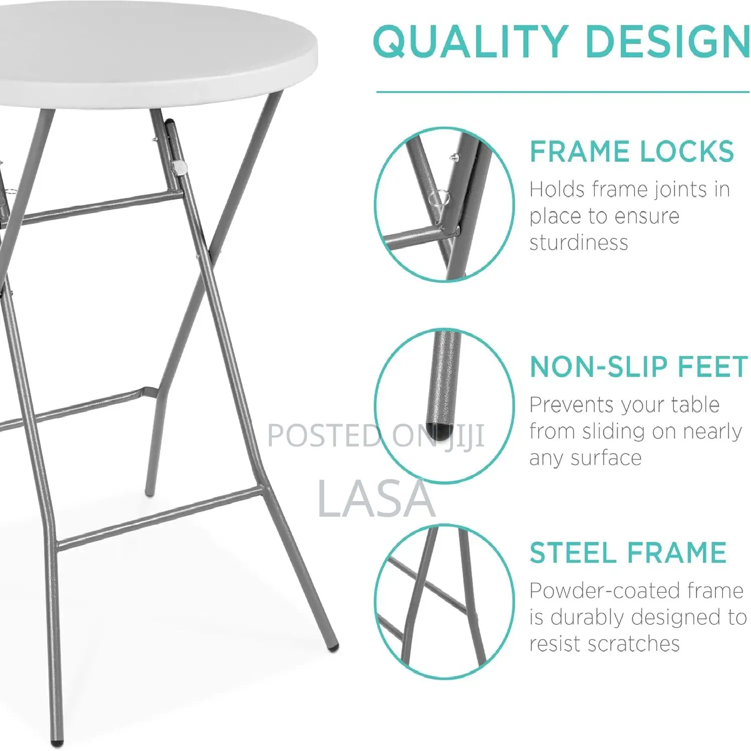 High-Top Folding Cocktail Table