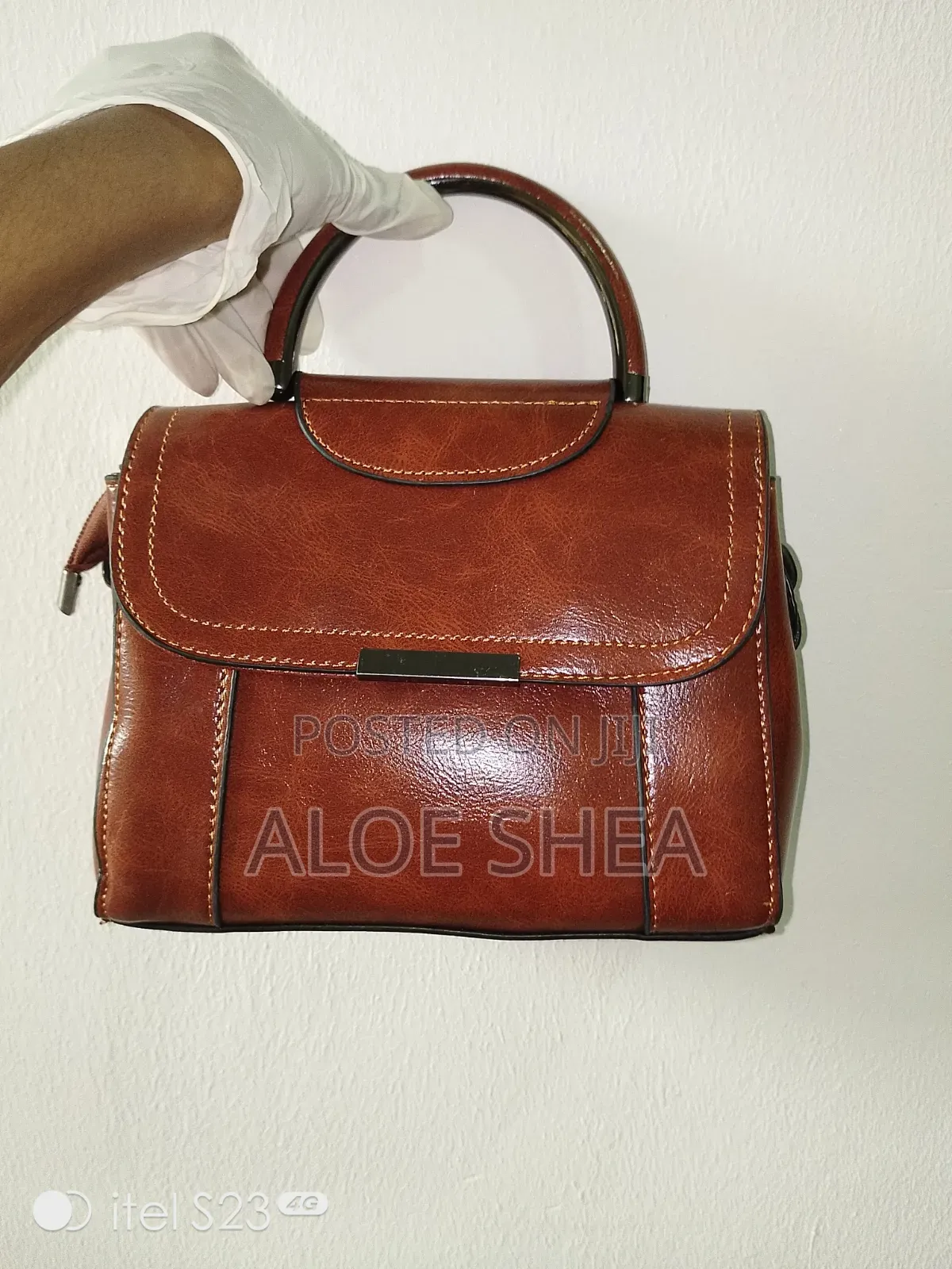 Brown PU Leather Handbag