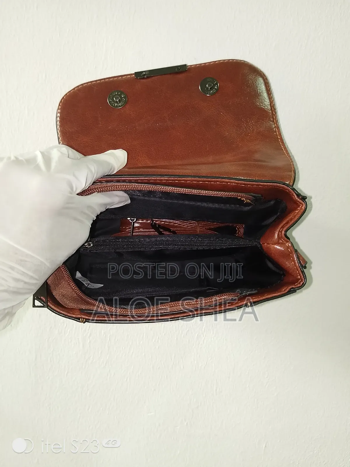 Brown PU Leather Handbag