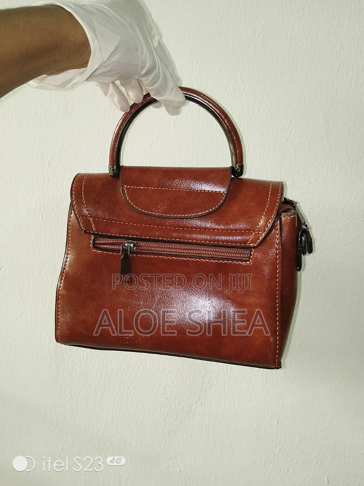 Brown PU Leather Handbag