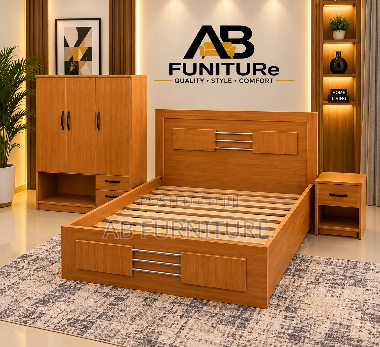 Bed Frame and Wardrope Available in Different Colours