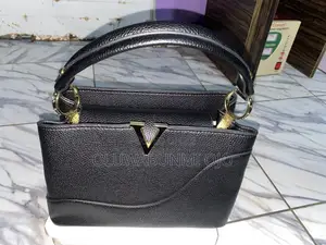 Quality Leather Black Midi Bag