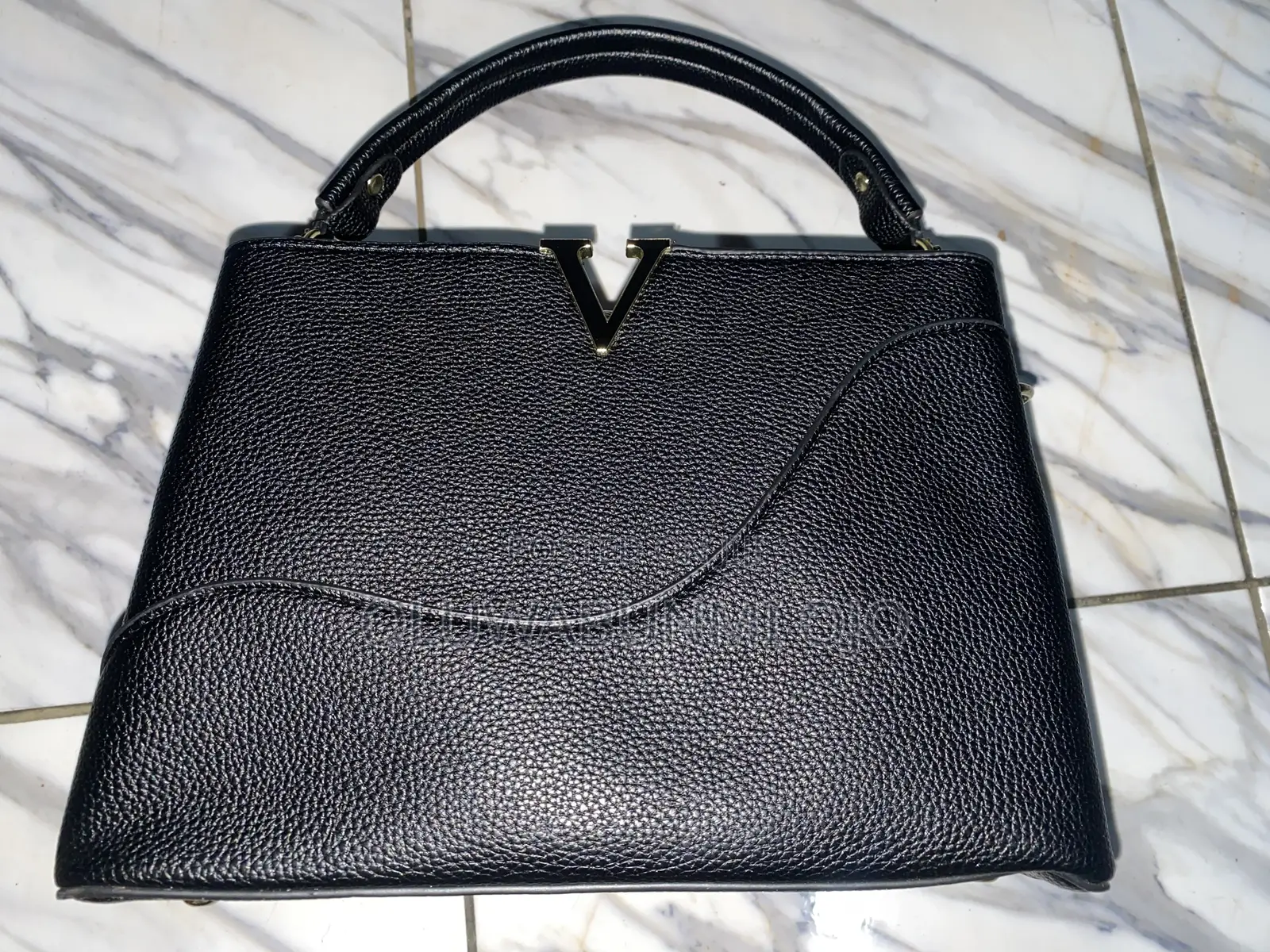 Quality Leather Black Midi Bag