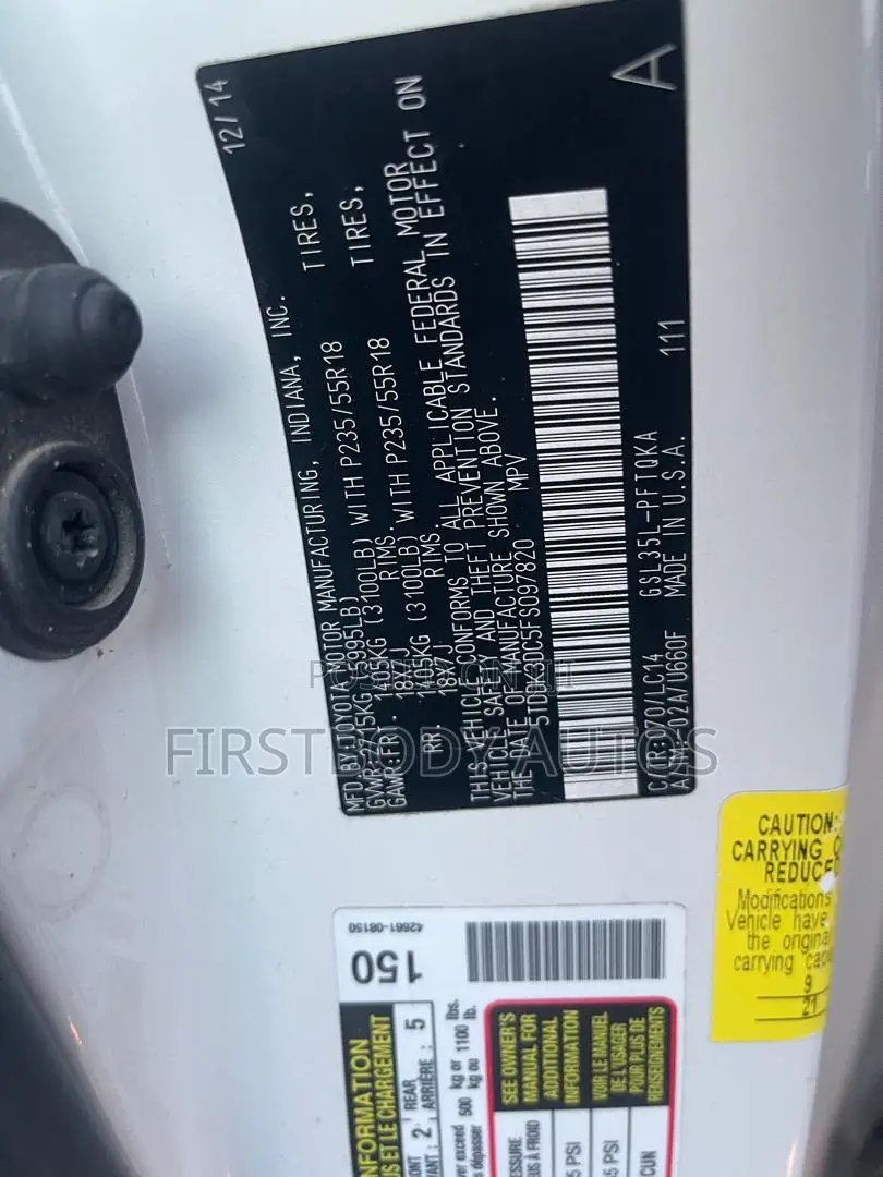 Toyota Sienna 2015 White
