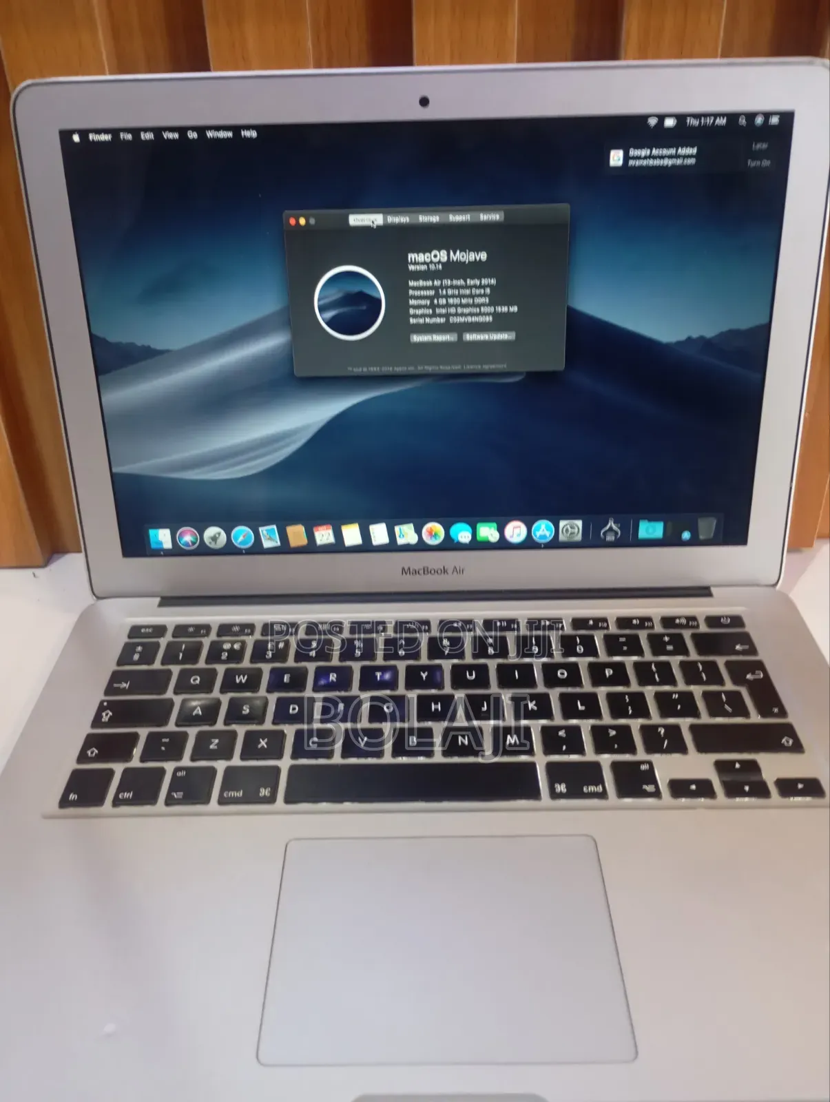 Laptop Apple MacBook Air 2014 4GB Intel Core i5 SSD 128GB