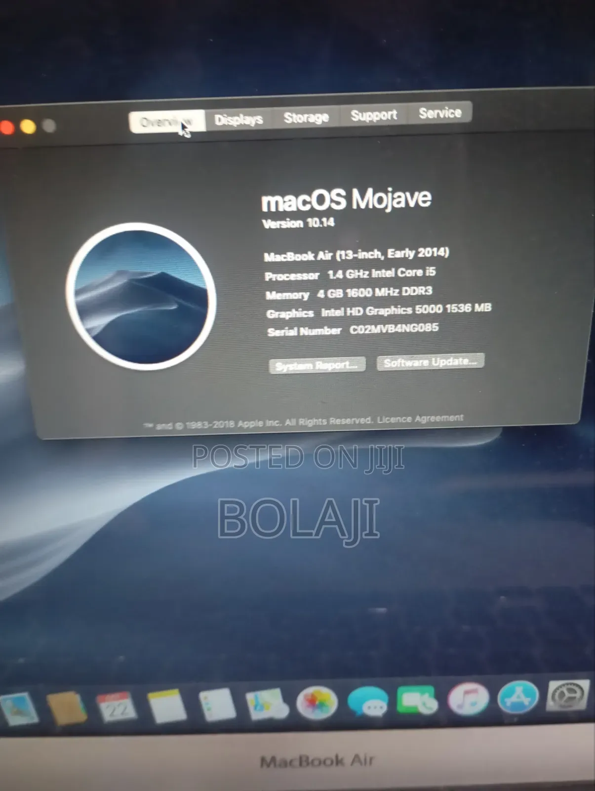 Laptop Apple MacBook Air 2014 4GB Intel Core i5 SSD 128GB