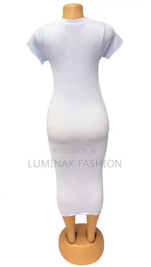 Textured Knit Midi Dress With Front Bow Details