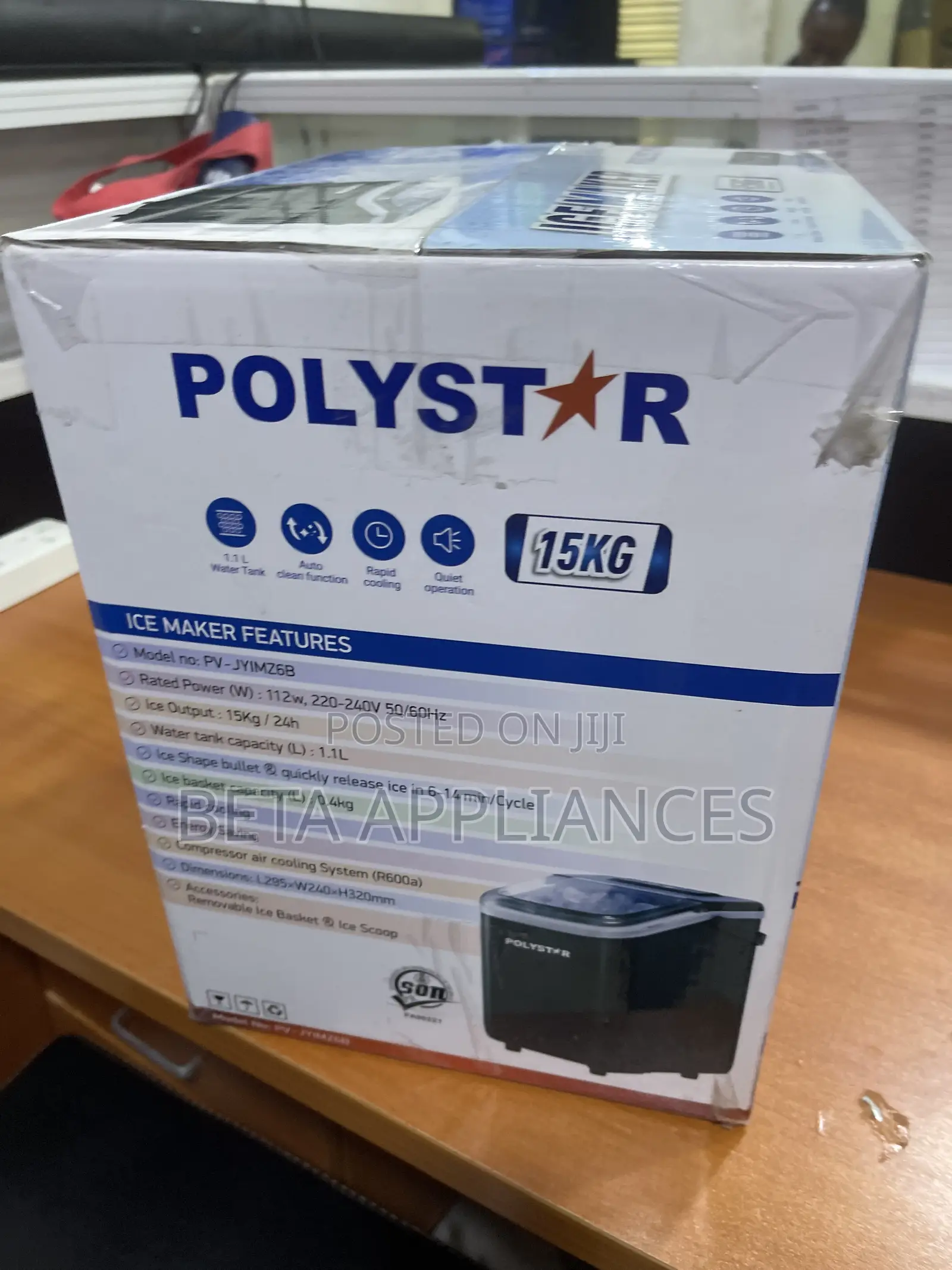 Polystar 15kg Ice Maker for Convenient Home Cooling