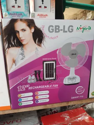GB- LG Table Rechargeable Solar Fan