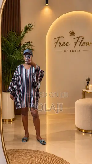Mini Stylish Striped Kaftan Dress for Women