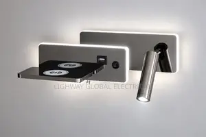 Led Adjustable Angle Wall Lamp With USB, Wire Less Charging Interface