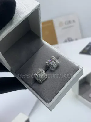VVS Moissanite Diamonds Baguette Square Earrings