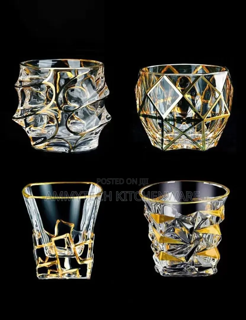 Luxury Gold Crystal Whiskey Glasses