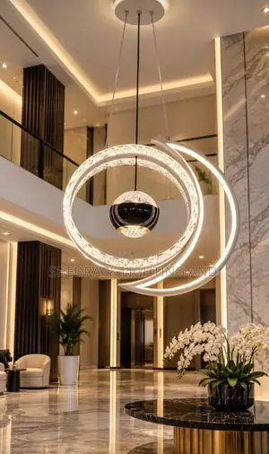 Luxury Crescent Moon Crystal Chandelier - For Big Parlor & Duplex!