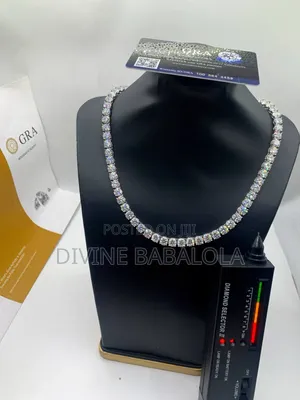 6.5mm Large Size VVS Moissanite Diamond Tennis Neckchain in Store 