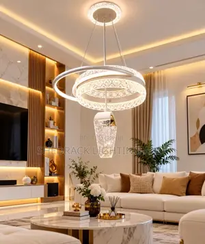 Luxury 3-Ring Halo Crystal Drop Chandelier - Modern Parlor