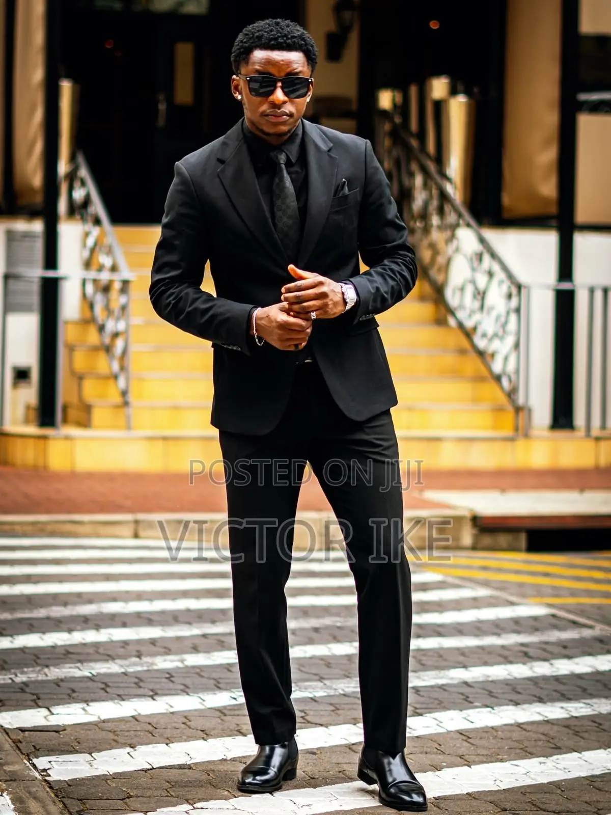 Black Fitted Suit in Abuja