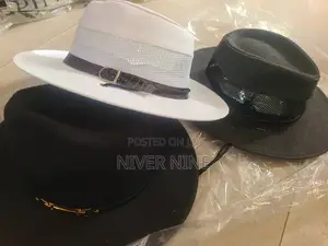Stylish Men's Fedora Hat – Black, White and Grey