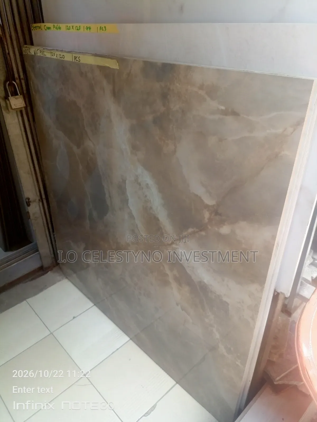 120x120cm Marble- Effect Spanish Floor Tiles