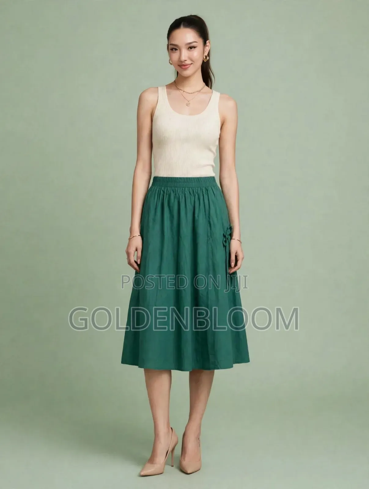 Green Midi Skirt