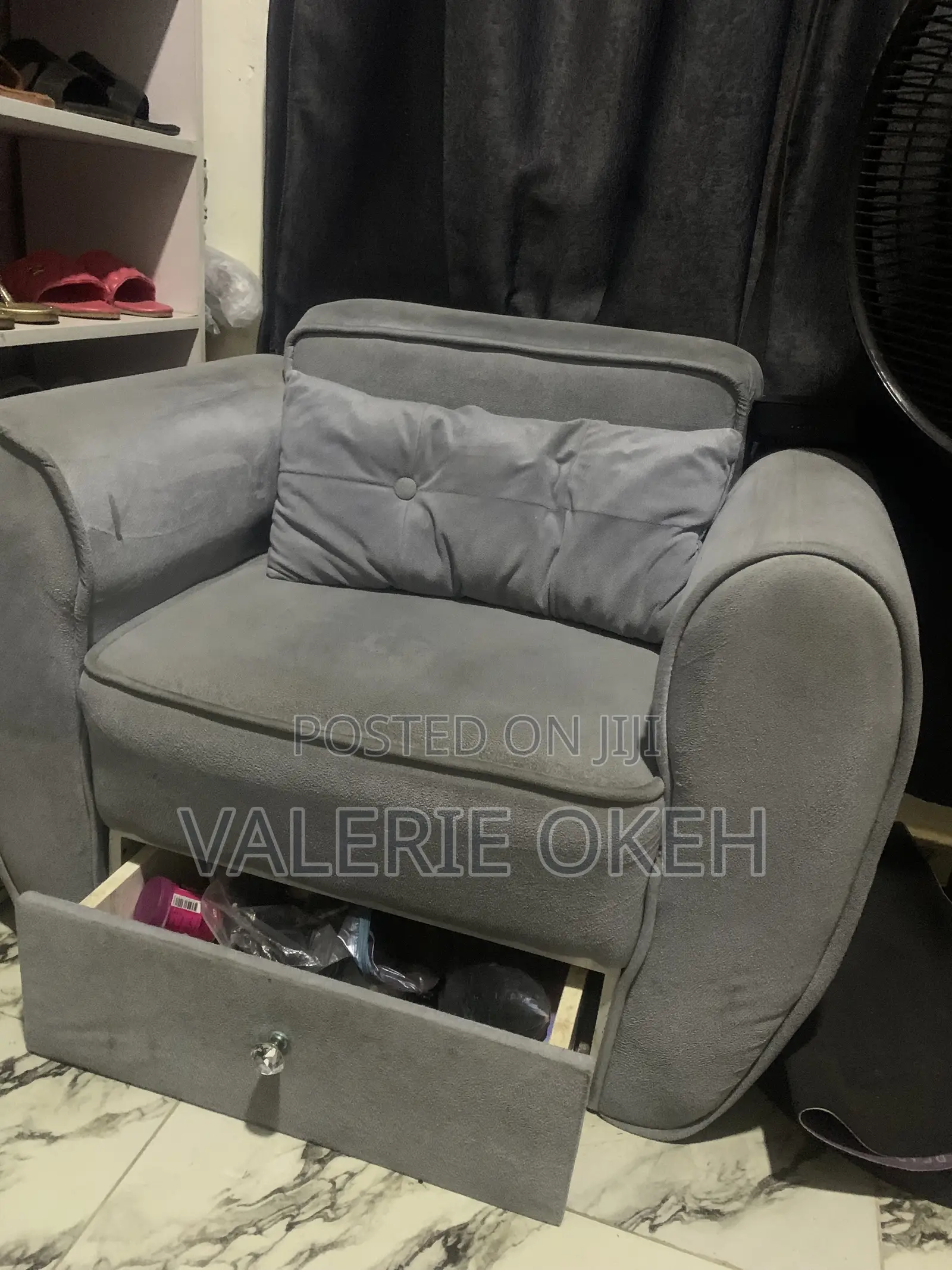 Single Seater Sofa Chair With Drawer